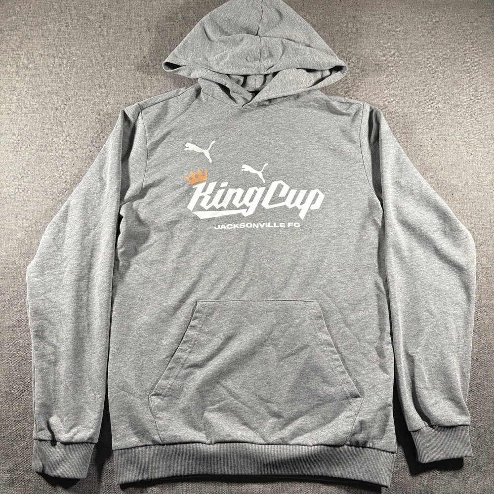NWOT Puma King Cup Jacksonville FC Hoodie Men‎ XL Gray Graphic Soccer Sweatshirt